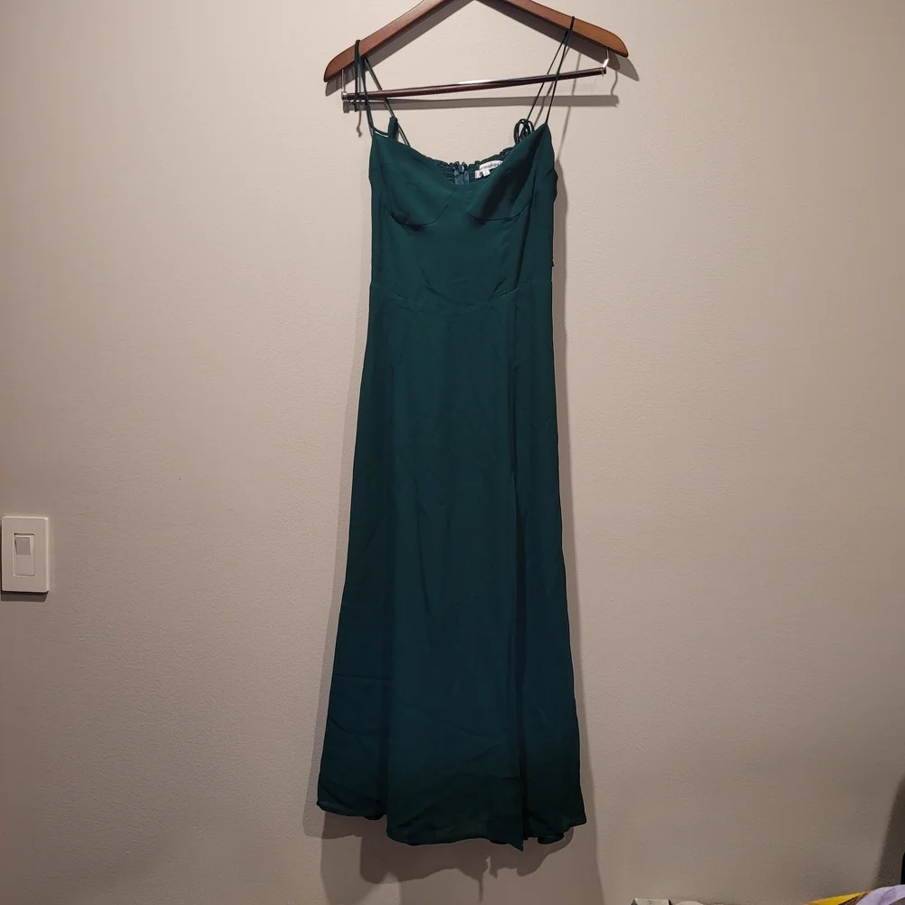 Reformation Emerald Juliette Midi Dress with Slit - Picture 10 of 10
